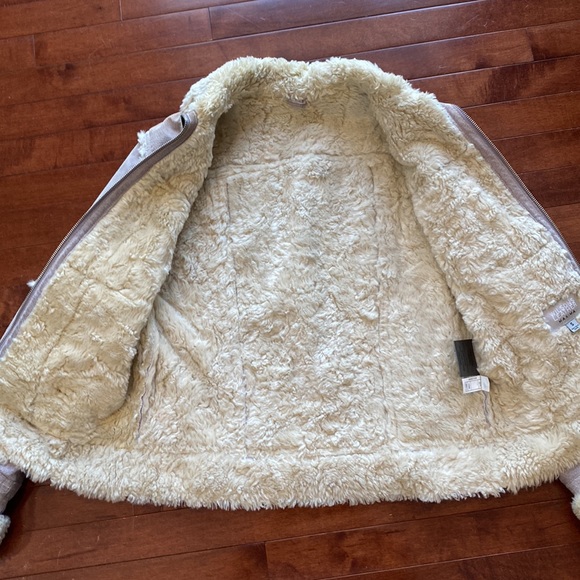 Wilsons Leather Maxima Suede Lavender Faux Fur Trim Lining Jacket 90s Y2K Size S - Picture 8 of 16